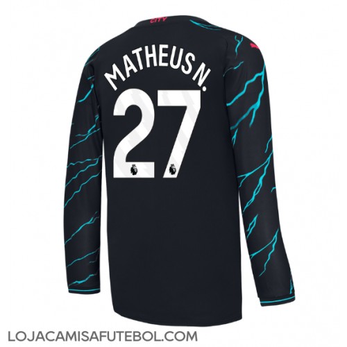 Camisa de Futebol Manchester City Matheus Nunes #27 Equipamento Alternativo 2023-24 Manga Comprida